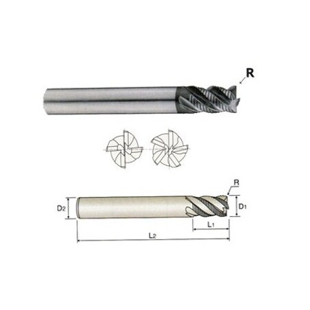 Yg-1 Tool 5 Flute Extended Reach Corner Radius Roughing X-Speed Carbide End Mill G9D77160
